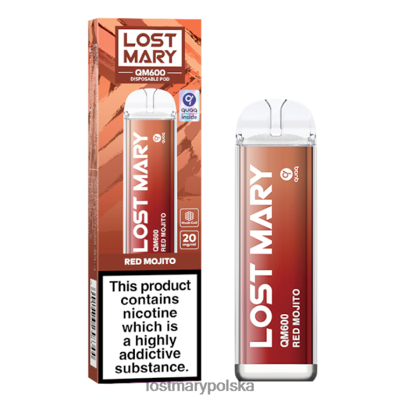 LOST MARY Flavours - jednorazowy waporyzator Lost Mary QM600 czerwone mojito L4FV164
