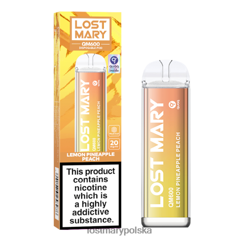 LOST MARY Polska - jednorazowy waporyzator Lost Mary QM600 cytryna ananas brzoskwinia L4FV163