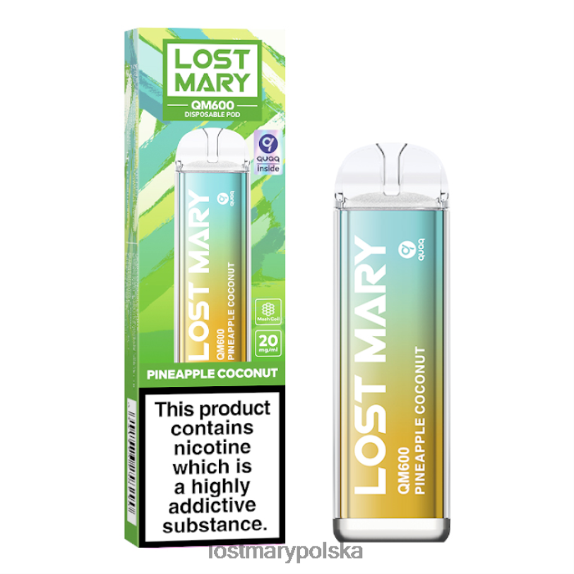 LOST MARY Vape Cena - jednorazowy waporyzator Lost Mary QM600 ananas, kokos L4FV169