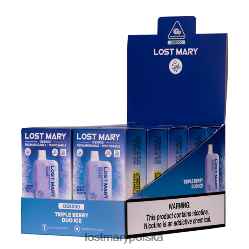 LOST MARY Flavours - zgubiłem Mary Os5000 potrójny lód z duetem jagodowym L4FV74