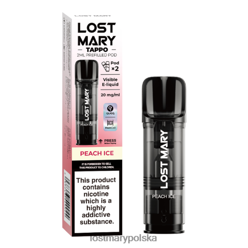 LOST MARY Vape Opinie - kapsułki Lost Mary Tappo - 20 mg - 2 szt lód brzoskwiniowy L4FV180