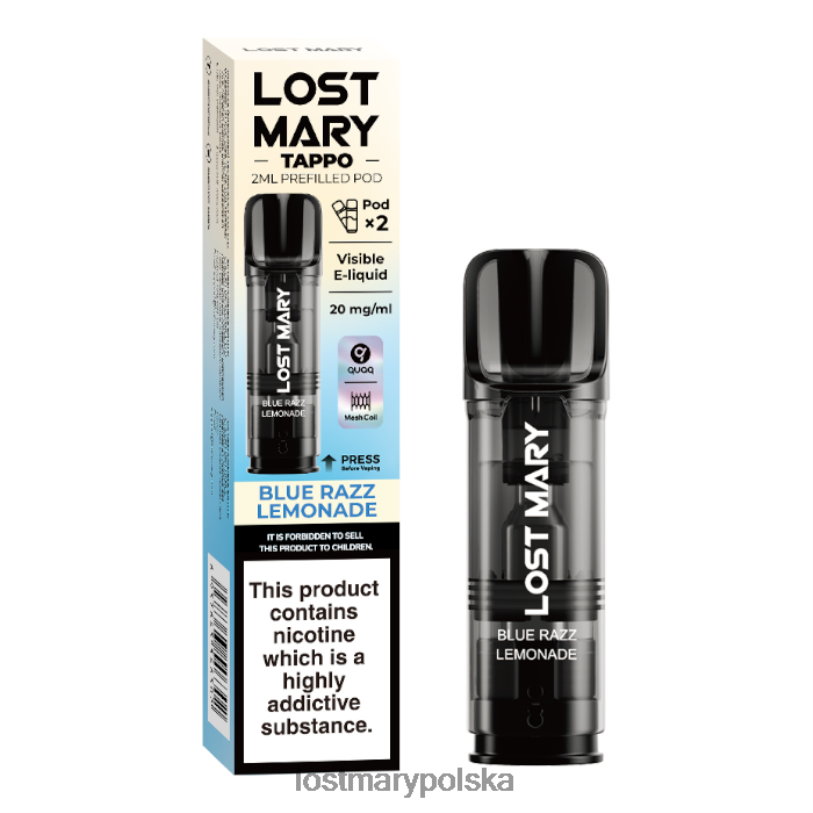 LOST MARY Vape Polska - kapsułki Lost Mary Tappo - 20 mg - 2 szt niebieska lemoniada razz L4FV181