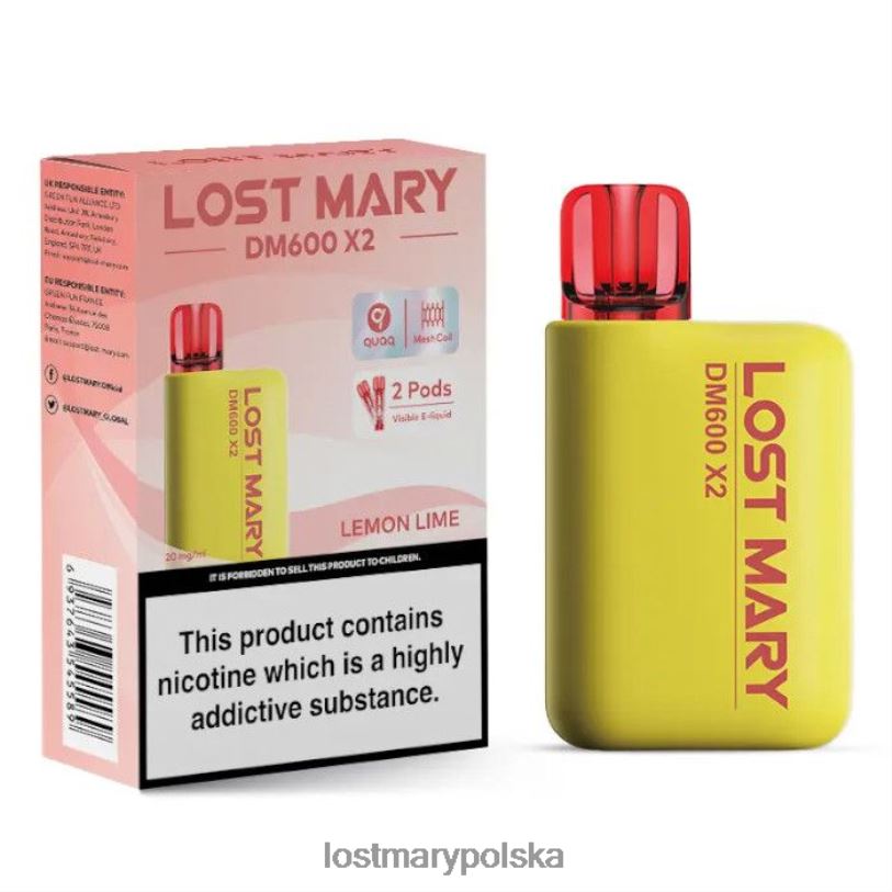 LOST MARY Flavours - jednorazowy waporyzator Lost Mary DM600 x2 cytryna, limonka L4FV194