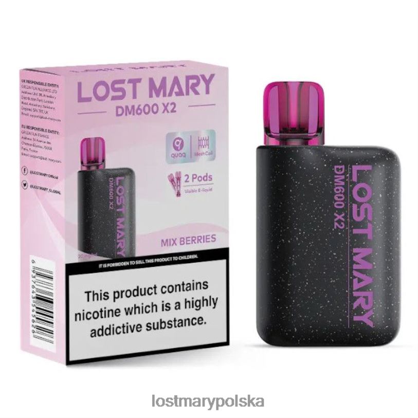 LOST MARY Opinie - jednorazowy waporyzator Lost Mary DM600 x2 wymieszać jagody L4FV196