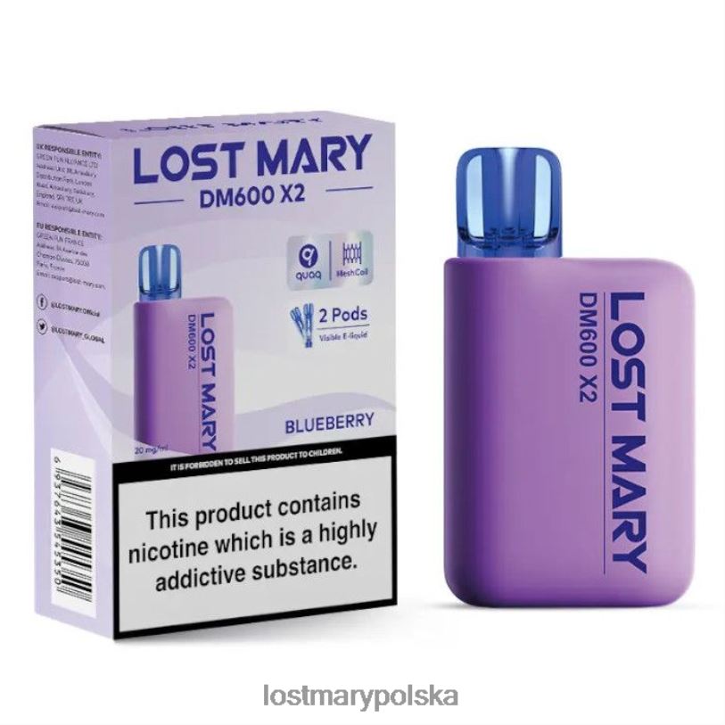 LOST MARY Vape Cena - jednorazowy waporyzator Lost Mary DM600 x2 jagoda L4FV189