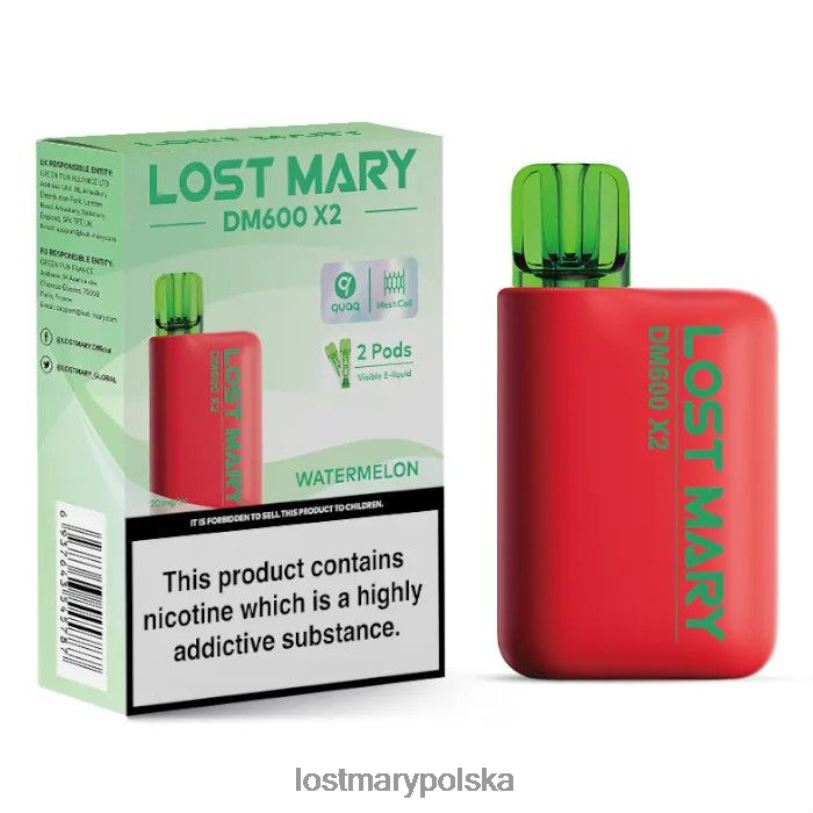 LOST MARY Vape Opinie - jednorazowy waporyzator Lost Mary DM600 x2 arbuz L4FV200